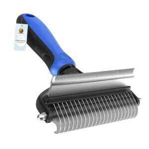 hundebürste, kamm, enthaarungswerkzeug und entfilzungskamm für unterwolle zum entfernen von verfilzungen und verwicklungen, haustierbürste, ideal für kurzes bis langes haar kleiner und großer rassen